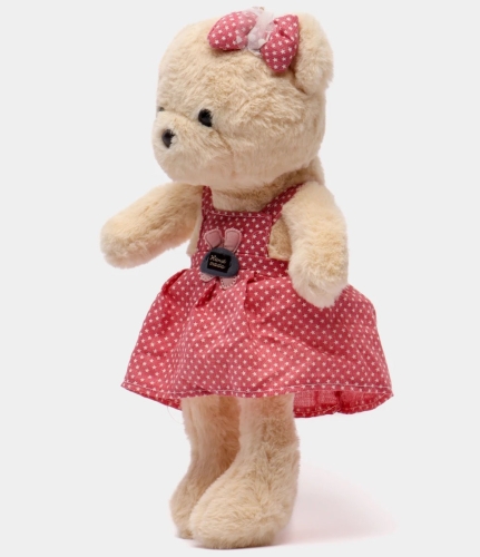 Картинка Мягкая игрушка Медведь 40 см в красно-розовом сарафане ТО-МА-ТО DL404012102R 4610136044852 фото 4