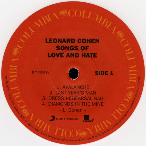 Картинка Leonard Cohen Songs of Love and Hate Opaque White Vinyl (LP) Sony Music 400750 194398823713 фото 4