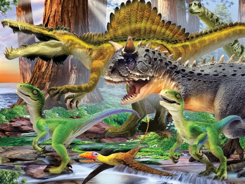 Картинка Пазл 3D Хищные динозавры 100 деталей Prime3D 13665 0670889136659 фото 2