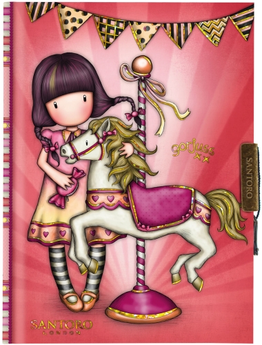 Картинка Блокнот с замком Gorjuss Fairground Stationery Carousel Санторо для девочек SL577GJ23 2038254051248