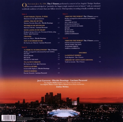 Картинка The 3 Tenors in Сoncert 1994 Carreras Domingo Pavarotti with Mehta (2LP) Warner Classics 393618 190295871871 фото 3