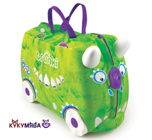 Картинка Детский чемодан Динозавр Рекс (зеленый) на колесиках Trunki 0066-GB01-P1 5055192200665 фото 2