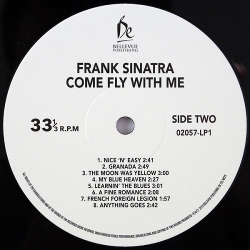 Картинка Frank Sinatra Come Fly With Me (2LP) Bellevue 392375 5711053020574 фото 6