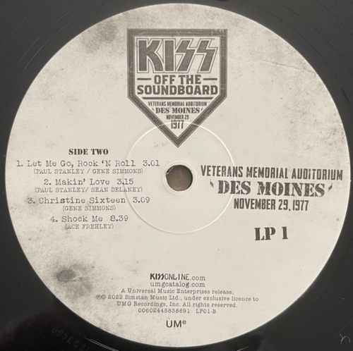 Картинка Kiss Off The Soundboard Veterans Memorial Auditorium Des Moines November 1977 Black Vinyl (2LP) Universal Music 401969 602445825578 фото 6