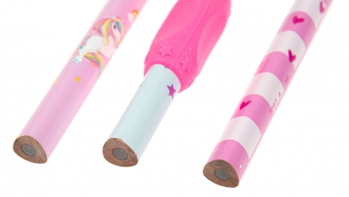 Картинка Набор простых карандашей с резиновой насадкой (3 штуки) Ylvi & the Minimoomis Единорог для девочек 047097 4010070409586 фото 3