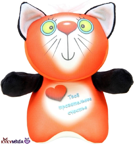 Картинка Антистрессовая игрушка Курносики Кошечка рыжая 24*20 см Штучки, к которым тянутся ручки 15аси12ив-3 2424680002860