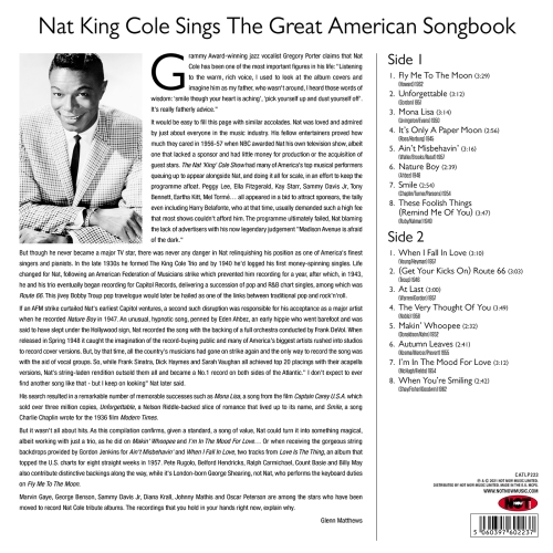Картинка Nat King Cole Sings The Great American Songbook (LP) NotNowMusic 400521 5060397602237 фото 2