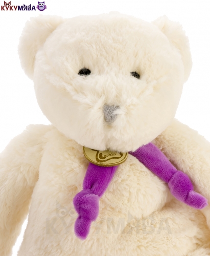 Картинка Игрушка мягкая Медведь 40 см (белый/фиолетовый) Lapkin AT365058 4627093650583 фото 2