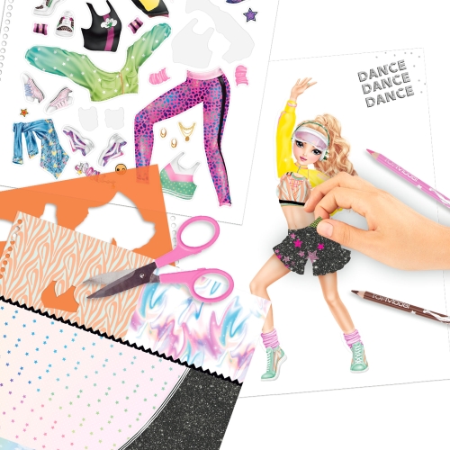 Картинка Альбом для творчества и рисования с наклейками и трафаретами Танцы TOPModel Dance Раскраска Топ модель для девочек 0411877 4010070607272 фото 3
