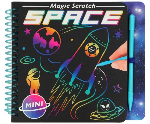 Картинка Мини альбом для творчества и рисования Trends Magic Scratch Space Волшебное царапание Космос Скретчинг для мальчиков 0411404 4010070569143