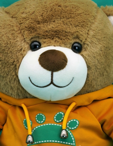 Картинка Мягкая игрушка Медведь 30 см в оранжевой толстовке ТО-МА-ТО DL203006908Y 4610136044296 фото 3