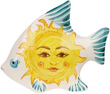 Картинка Фигурка малая Рыба Солнце и Луна керамическая декоративная авторской ручной работы КМ Ариадна КМА-ФД-06 2424680005632