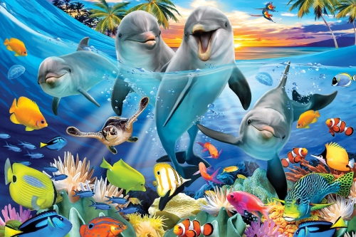 Картинка Пазл 3D Игривые дельфины 50 деталей Prime3D 30765 0670889307653 фото 2