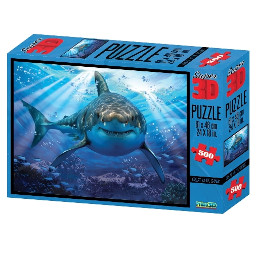 Картинка Пазл 3D Большая белая акула 500 деталей Prime3D 10048 0670889100483
