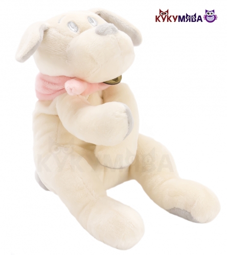 Картинка Игрушка мягкая Собака 15 см (белая/розовая) Lapkin AT365199 4627093651993 фото 3