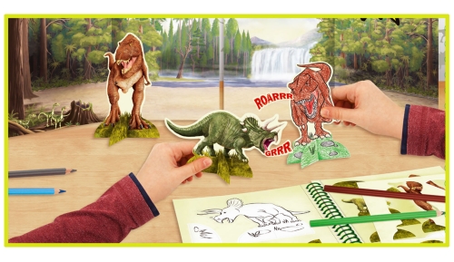 Картинка Альбом для игр и раскрашивания Динозавры с картонными фигурками Dino World Activity Book 046640/006640 4010070349127 фото 14