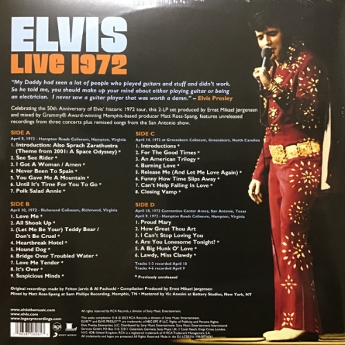 Картинка Elvis Presley Elvis Live 1972 (2LP) Sony Music 401735 196587260613 фото 4