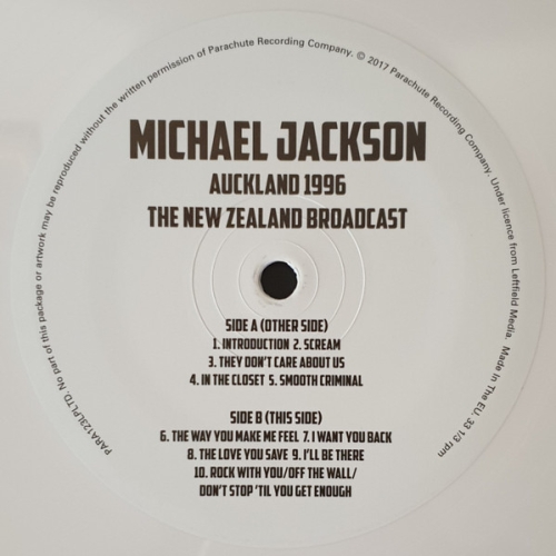 Картинка Michael Jackson Auckland 1996 The New Zealand Broadcast (2LP) Parachute Recording 400639 803343142303 фото 3