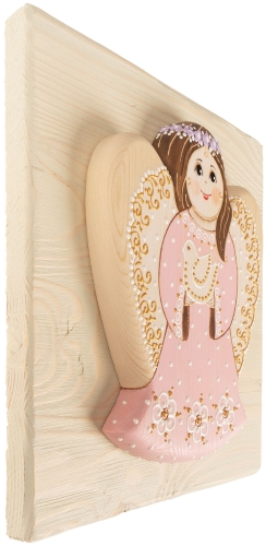 Картинка Панно из дерева Ангел в розовом платье с голубем (683104) Мастерская подарков 683104 2424680006059 фото 2