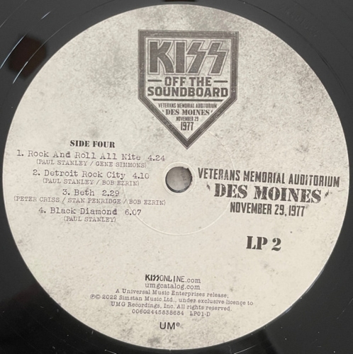 Картинка Kiss Off The Soundboard Veterans Memorial Auditorium Des Moines November 1977 Black Vinyl (2LP) Universal Music 401969 602445825578 фото 9