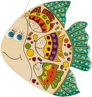 Картинка Панно Рыба Семья рыб зеленая декоративное авторской ручной работы КМ Ариадна КМА-ПД-28 2424680005526