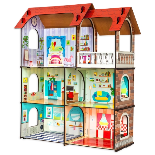 Картинка Кукольный домик Венеция деревянный для девочек (Алатойс) Alatoys КД02 4660181751144