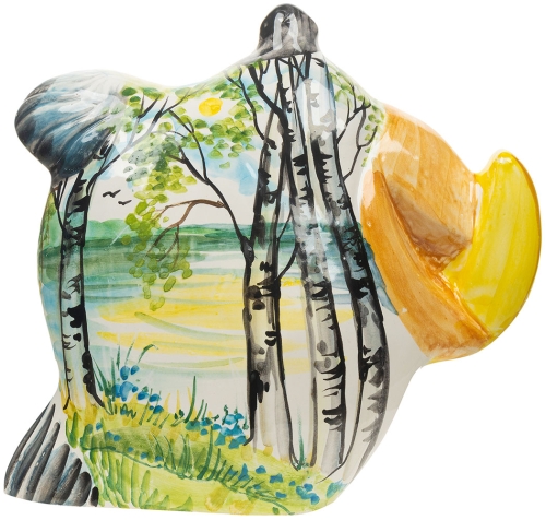 Картинка Фигурка декоративная Ворона с сыром. Березы керамическая авторской ручной работы КМ Ариадна КМА-ФД-35 2424680006509 фото 3