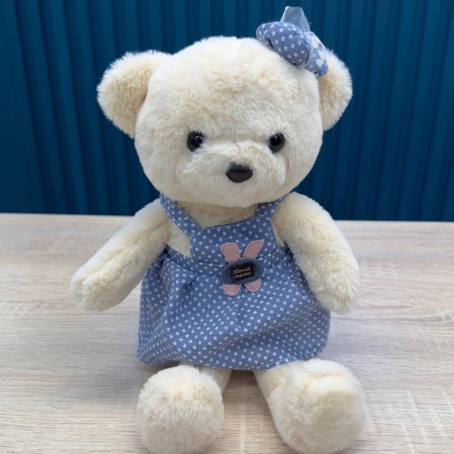 Картинка Мягкая игрушка Медведь 40 см в голубом сарафане ТО-МА-ТО DL404012101LB 4610136044845 фото 4