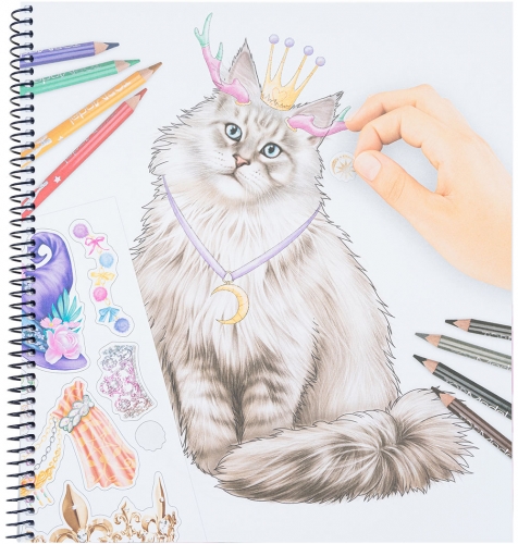 Картинка Альбом для творчества и рисования с наклейками TOPModel Create Your Kitty Котята MOONLIGHT Раскраска Топ модель Создай котенка для девочек 0411663/0011663 4010070596057 фото 6