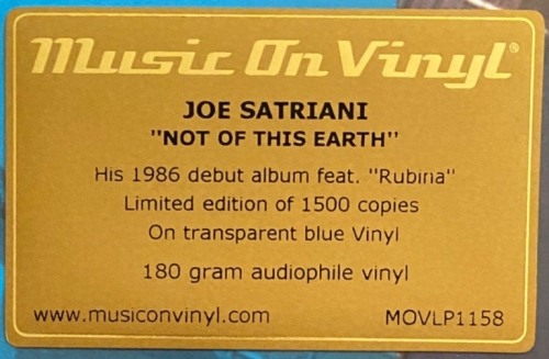 Картинка Joe Satriani Not Of This Earth Blue Vinyl (LP) MusicOnVinyl 401669 8719262011816 фото 4
