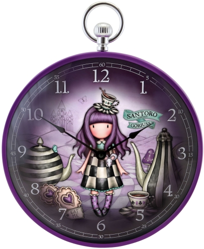 Картинка Часы настенные Gorjuss Wonderland A Little More Tea Санторо для девочек Santoro London SL1102GJ02 2011757798360