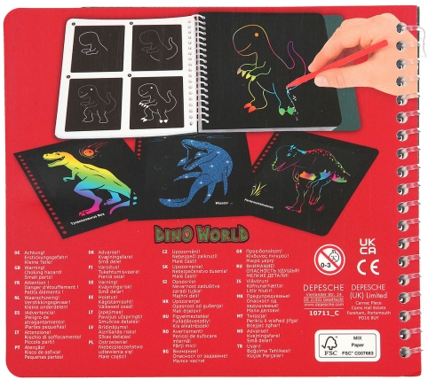 Картинка Мини-Альбом для творчества рисования Волшебное царапание Dino World Magic Scratch Динозавр Скретчинг 0410711 4010070418458 фото 7