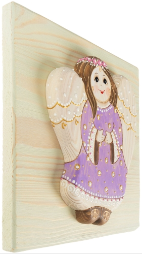 Картинка Панно из дерева Ангел в ботиночках и сиреневом платье (683005) Мастерская подарков 683005 2424680006035 фото 2