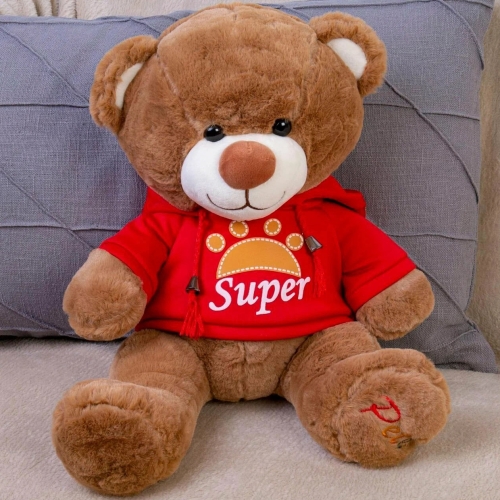 Картинка Мягкая игрушка Медведь 30 см в красной толстовке ТО-МА-ТО DL203006908R 4610136044289 фото 3