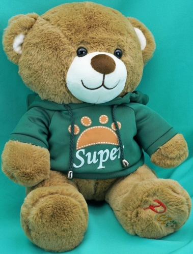 Картинка Мягкая игрушка Медведь 30 см в зеленой толстовке ТО-МА-ТО DL203006908GN 4610136044302 фото 5