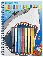 Картинка Альбом для раскрашивания с фломастерами Dino World Underwater World Colouring Book 047300 4010070444297