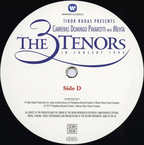 Картинка The 3 Tenors in Сoncert 1994 Carreras Domingo Pavarotti with Mehta (2LP) Warner Classics 393618 190295871871 фото 7