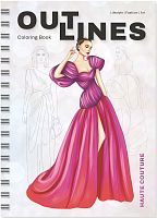 Картинка Раскраска скетчбук OUTLINES Haute Couture Вечерние платья и наряды 237HC 2424680006370