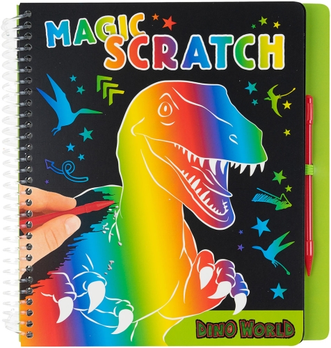 Картинка Альбом для творчества и рисования для малышей Dino World Magic Scratch Раскраска Волшебное царапание Динозавр 0411662 4010070595951