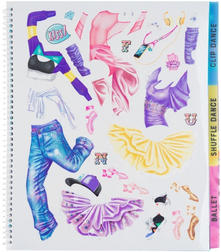 Картинка Альбом творчества и рисования с наклейками и трафаретами Танцы TOPModel Dance Раскраска Топ модель для девочек 0411453 4010070575588 фото 10