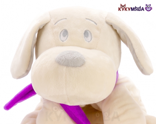 Картинка Игрушка мягкая Собака 45 см (белая/фиолетовая) Lapkin AT365212 4627093652129 фото 2