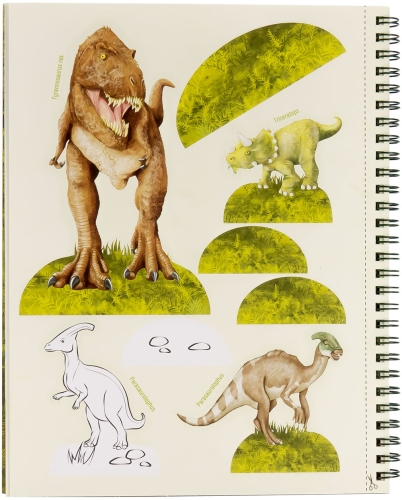 Картинка Альбом для игр и раскрашивания Динозавры с картонными фигурками Dino World Activity Book 046640/006640 4010070349127 фото 5