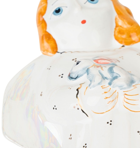 Картинка Фигурка Ангел с зайцем керамическая декоративная авторской ручной работы КМ Ариадна КМА-ФД-05 2424680005465 фото 4