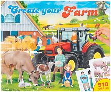 Картинка Альбом для творчества с наклейками Creative Studio Create Your Farm Создай Ферму стикеры для девочек и мальчиков 0411585 4010070587970