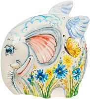 Картинка Фигурка декоративная Слоник с облачками керамический авторской ручной работы КМ Ариадна КМА-ФД-30 2424680006431