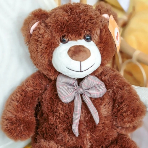 Картинка Мягкая игрушка Медведь 50 см с бантом на шее ТО-МА-ТО DL505014709BR 4610136048102 фото 2