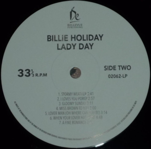Картинка Billie Holiday Lady Day (LP) Bellevue 401407 5711053020628 фото 3
