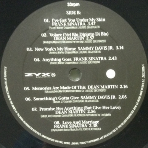 Картинка Frank Sinatra Dean Martin Sammy Davis Jr The Rat Pack Greatest Hits (LP) ZYX Music 396288 090204696314 фото 5