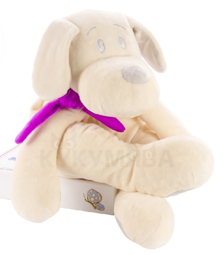 Картинка Игрушка мягкая Собака 45 см (белая/фиолетовая) Lapkin AT365212 4627093652129