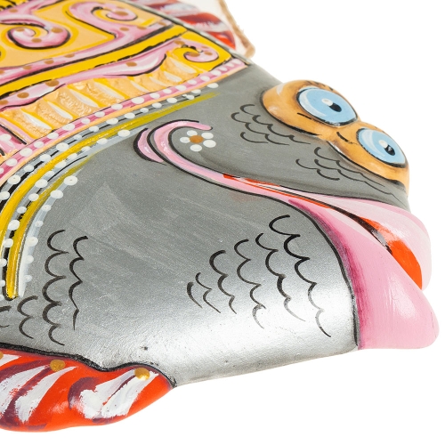 Картинка Панно декоративное Рыба Пряник желто-розовая керамическое авторской ручной работы КМ Ариадна КМА-ПД-62 2424680006899 фото 4